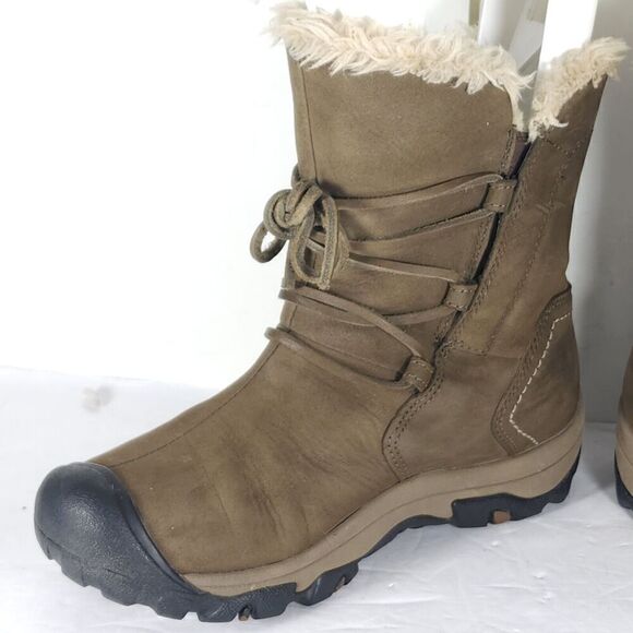 Keen Women's Brighton Low US6 Brown Leather insulated Shearling Snow Boots - Picture 7 of 16